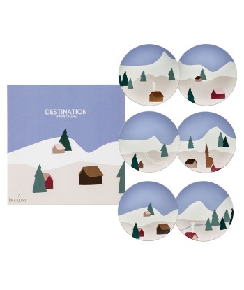 DESTINATION MONTAGNE Set of 6 plates 23 cm shop