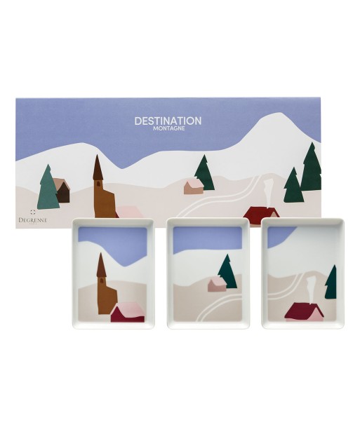 DESTINATION MONTAGNE Set of 3 mini dishes 16 x 12 cm livraison et retour toujours gratuits