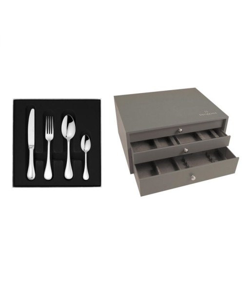 VERLAINE CLASS 1 SILVER PLATED Box set for 124 place settings l'évolution des habitudes 