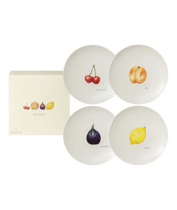 SAISONS Set of 4 plates 19 cm fruits Livraison rapide