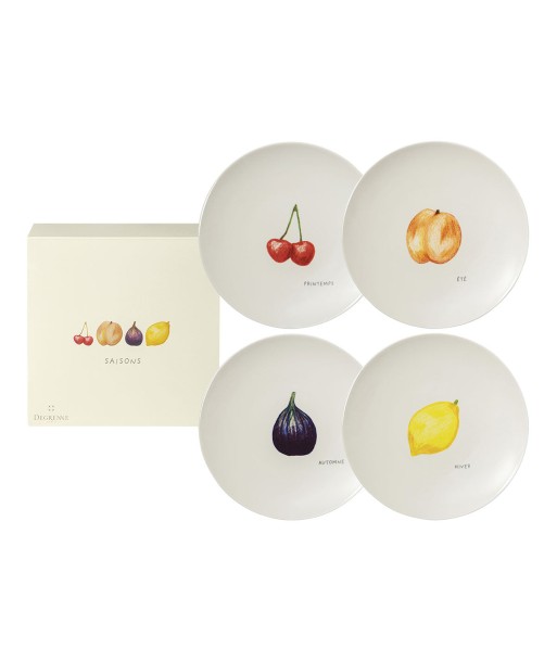 SAISONS Set of 4 plates 19 cm fruits Livraison rapide