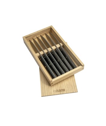 MIRAGE LES ESSENCES Gift box of 6 steak knives ebony handle livraison et retour toujours gratuits