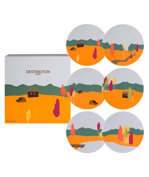 DESTINATION FORET Set of 6 plates 23 cm les ligaments