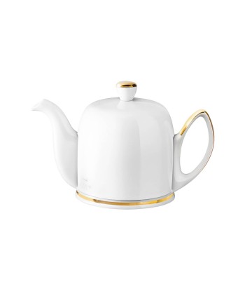 SALAM GOLD Salam tea pot 4 cups white and gold body and white lid de votre