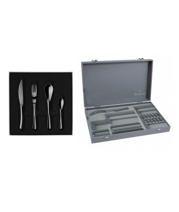 XY BLACK MIRROR FINISH Box set for 50 place settings Dans la société mordern