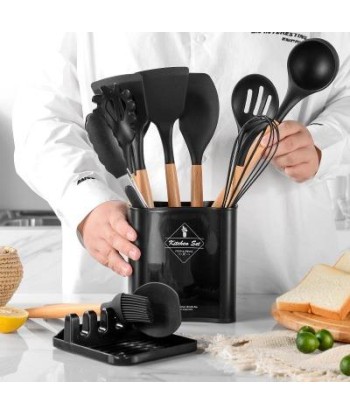 Ensemble ustensiles de cuisine en bois & silicone Comparez et commandez 