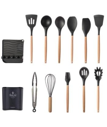 Ensemble ustensiles de cuisine en bois & silicone Comparez et commandez 