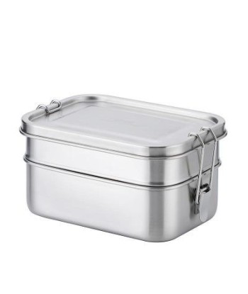 Insulated stainless steel lunch box 2 compartments en stock