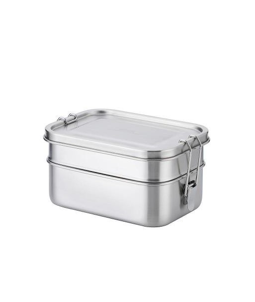 Insulated stainless steel lunch box 2 compartments en stock