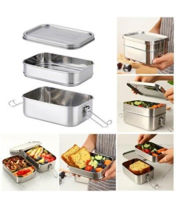 Insulated stainless steel lunch box 2 compartments en stock