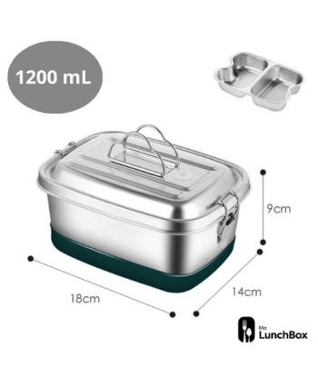 London Square stainless steel insulated lunch box 1200 mL du meilleur 