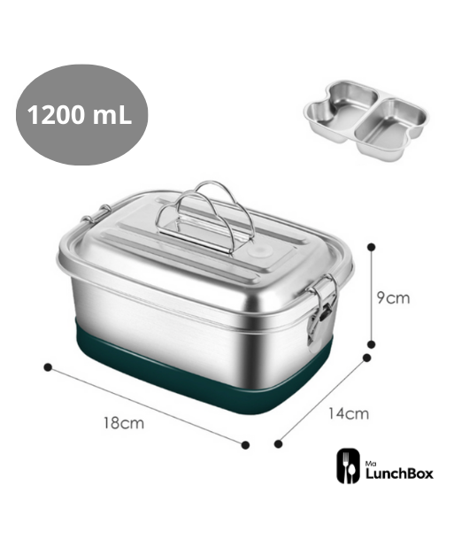 London Square stainless steel insulated lunch box 1200 mL du meilleur 