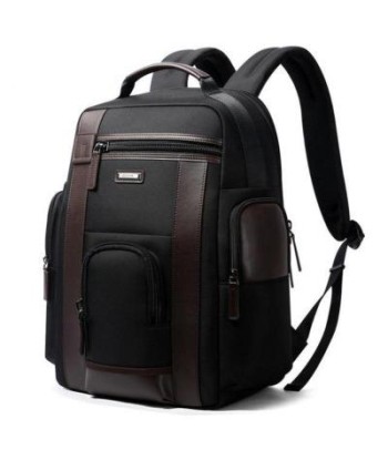 Black brown nylon backpack de pas cher