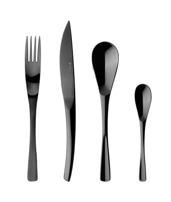 XY BLACK MIRROR FINISH Cutlery set for 24 place settings Jusqu'à 80% De Réduction