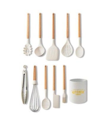 Set of wooden &amp silicone kitchen utensils france