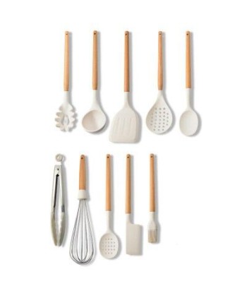 Set of wooden &amp silicone kitchen utensils france