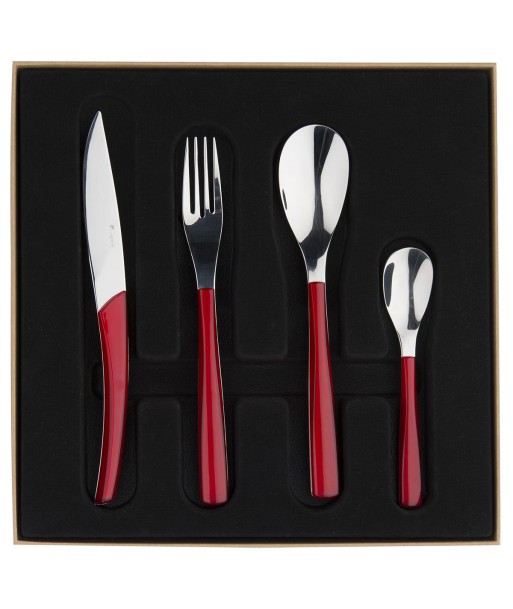 QUARTZ MIRROR FINISH RED Cutlery set for 24 place settings commande en ligne