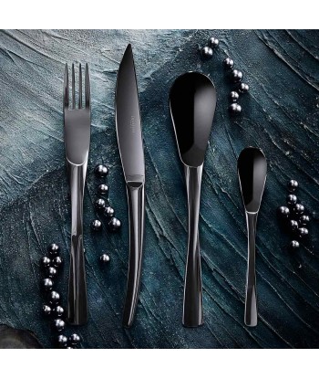 XY BLACK MIRROR FINISH Cutlery set for 24 place settings Jusqu'à 80% De Réduction