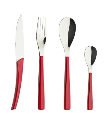 QUARTZ MIRROR FINISH RED Cutlery set for 24 place settings commande en ligne