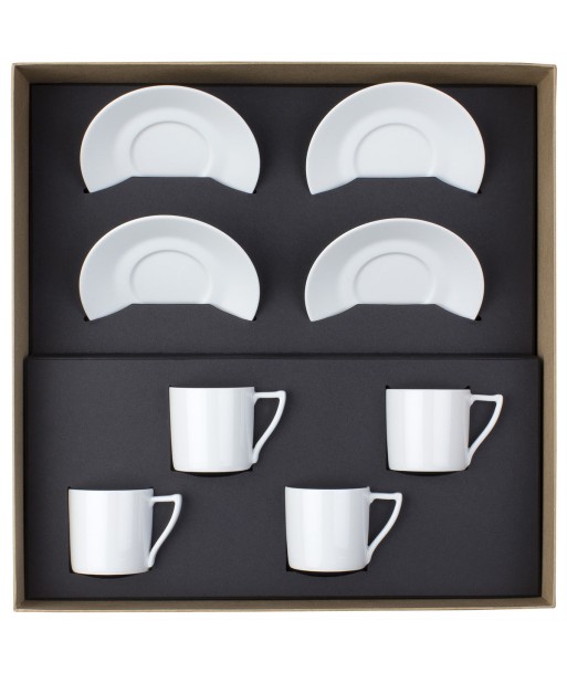 NEWPORT Set of 4 cups with coffee/espresso saucers ouvre sa boutique