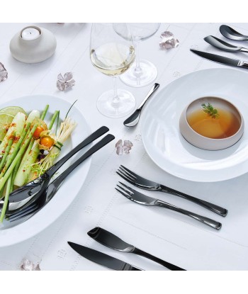 XY BLACK MIRROR FINISH Cutlery set for 24 place settings Jusqu'à 80% De Réduction