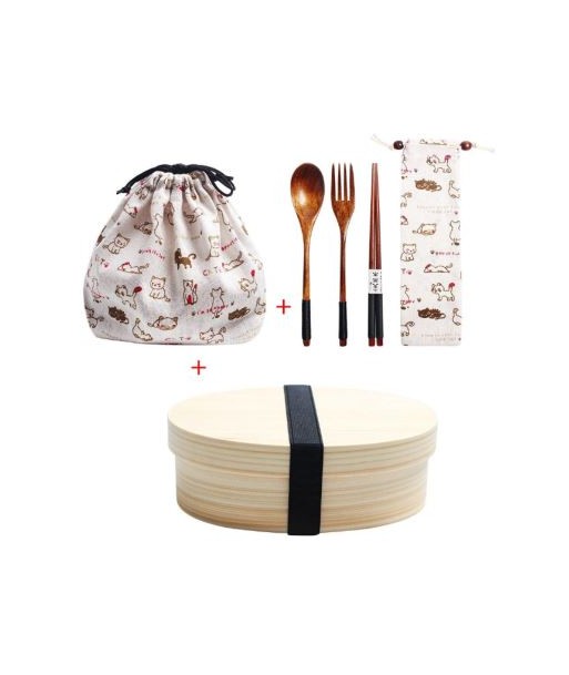 Lunch box traditionnelle Japonaise en bois ARIGATO acheter