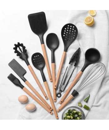 Lot ustensiles de cuisine en bois & silicone prix pour 