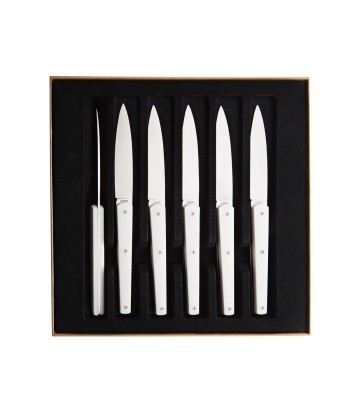 MIRAGE MIRROR FINISH WHITE Set of 6 steak knives de pas cher