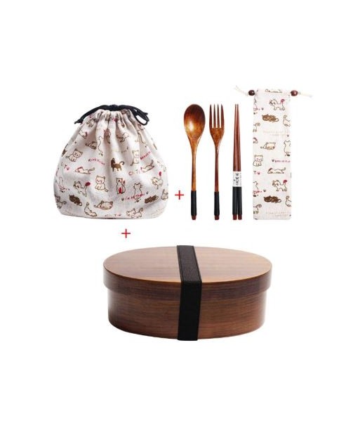 Lunch box en bois 3 emplazamientos prix