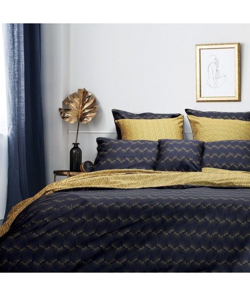 Housse de Couette Manhattan gold blue - Garnier-Thiebaut brillant des détails fins