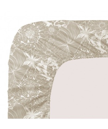 Drap Housse Flower Power white - Garnier-Thiebaut pas cher 