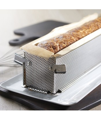 Moule rectangulaire dépliable à charnières GEOFORME, inox perforé - De Buyer 2 - 3 jours ouvrés.