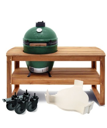 Pack LARGE - Table eucalyptus - Egg - ConvEGGtor - Berceau - Roues - Big Green Egg soldes