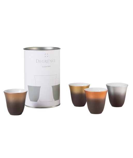 ILLUSIONS MULTICOLOR Set of 4 mocha cups 7 cl de France