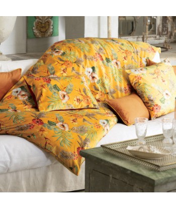 Housse de Coussin Saranda velours jaune - Garnier-Thiebaut vous aussi creer 