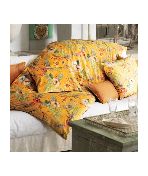 Housse de Coussin Saranda velours jaune - Garnier-Thiebaut vous aussi creer 