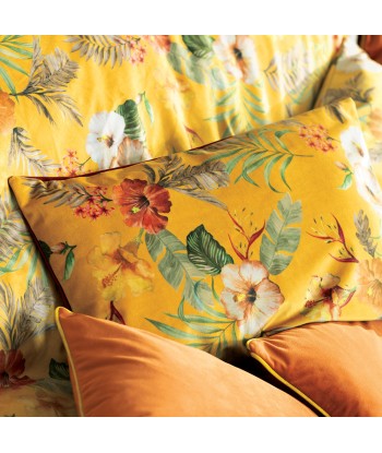 Housse de Coussin Saranda velours jaune - Garnier-Thiebaut vous aussi creer 