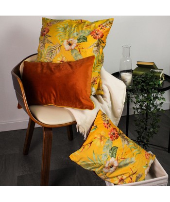 Housse de Coussin Saranda velours jaune - Garnier-Thiebaut vous aussi creer 