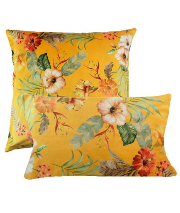 Housse de Coussin Saranda velours jaune - Garnier-Thiebaut vous aussi creer 