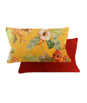 Housse de Coussin Saranda velours jaune - Garnier-Thiebaut vous aussi creer 