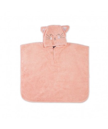 Poncho Petit Chat rose - Garnier-Thiebaut Fin de série