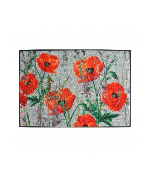 Tapis Coquelicots rouge - Garnier-Thiebaut pas cheres