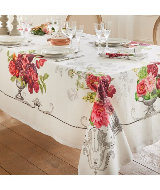 Chemin de table Banquet floral blanc - Garnier-Thiebaut Livraison rapide