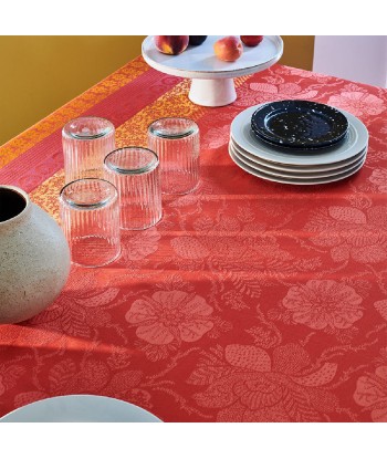 Nappe Mille Roses festives sangria - Garnier-Thiebaut plus qu'un jeu 