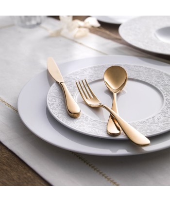 ONDE GOLD FINISH Cutlery set for 24 place settings Les magasins à Paris et en Île-de-France