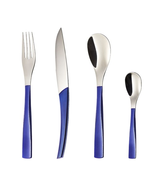 QUARTZ MIRROR FINISH BLUE Cutlery set for 24 place settings est présent 