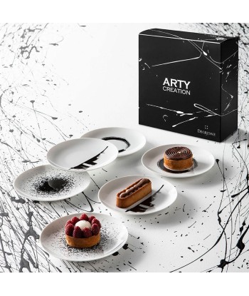 ARTY CREATION WHITE Set of 6 dessert plates 20 cm vente chaude votre 