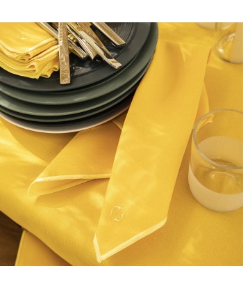 NUANCES COTON & LIN YELLOW SUNFLOWER Square tablecloth 180 x 180 cm Faites des économies