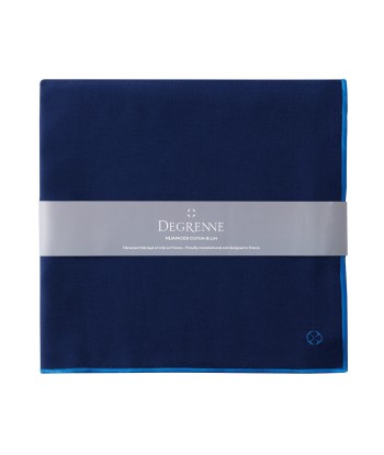 NUANCES COTON & LIN NIGHT BLUE Square tablecloth 180 x 180 cm JUSQU'A -70%! 