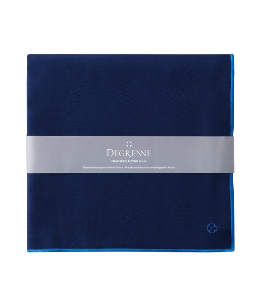 NUANCES COTON & LIN NIGHT BLUE Square tablecloth 180 x 180 cm JUSQU'A -70%! 